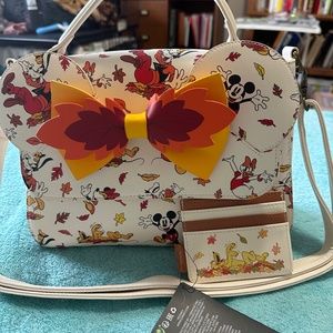 Cute Fall Themed Loungefly Purse and Card Holder